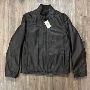 Brand New Cole Haan Brown Leather Jacket NWT
